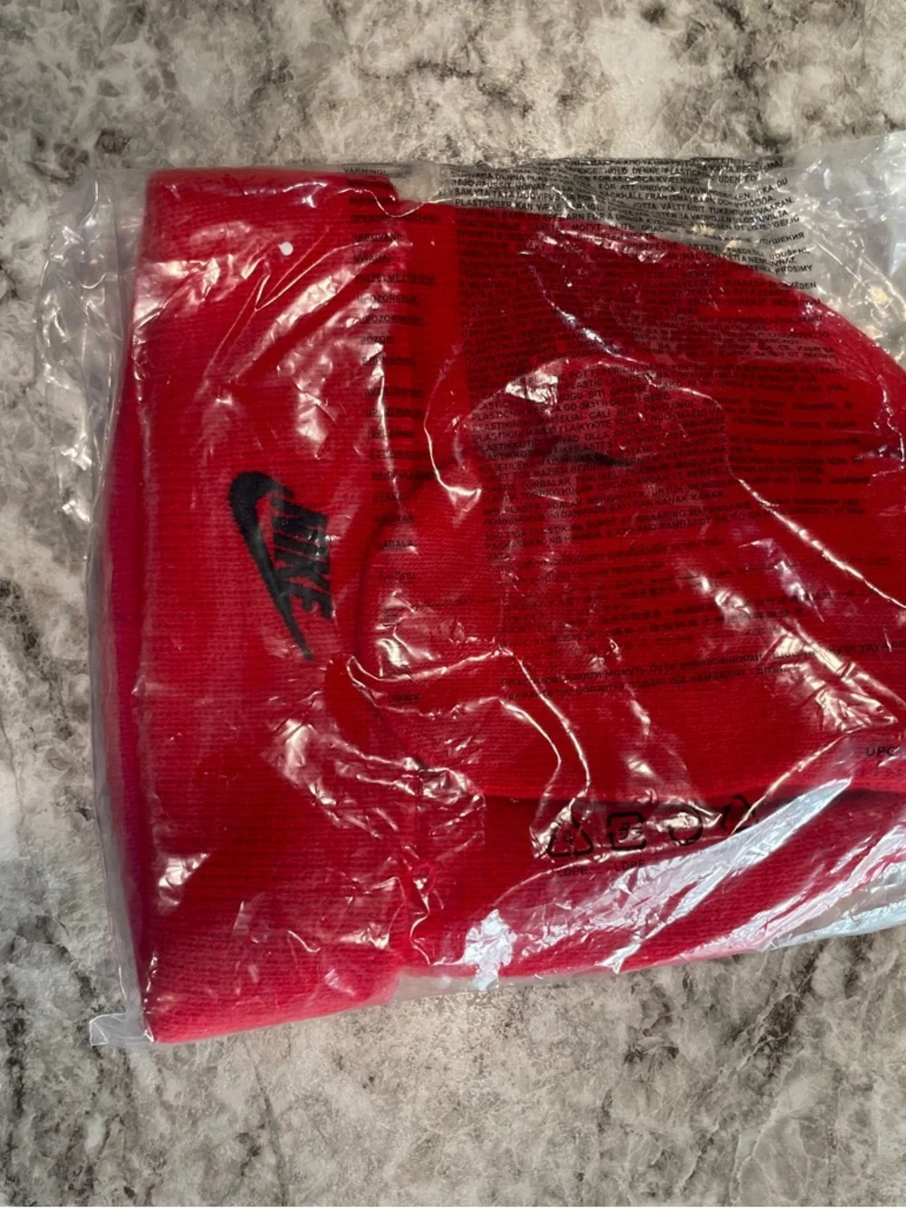 Nike Kids Bright Red Hat and Mittens 2T-4T